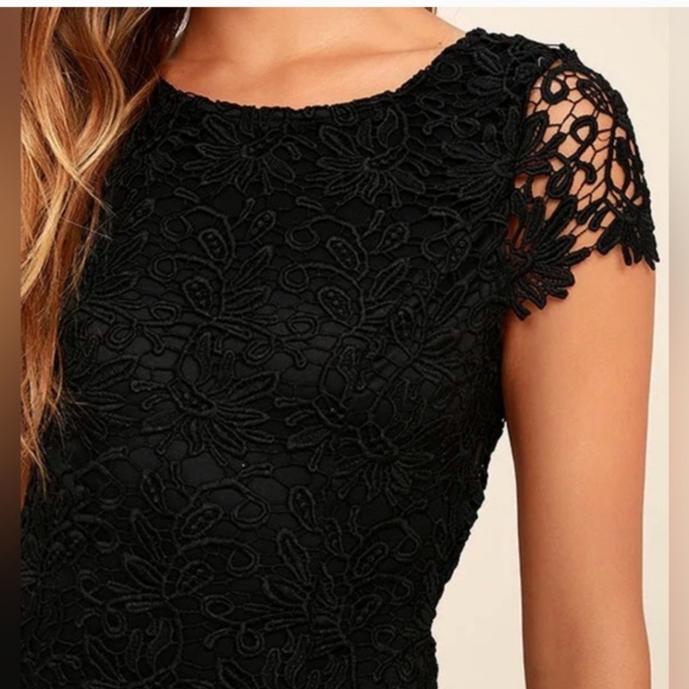 Lulus Black Lace Backless Dress, NWOT - Picture 4 of 4